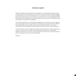 Speech for Conference example document template