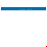 Free Countdown Calendar Template example document template