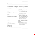 Free Board Template for Students - Present Your Work with a Simple and Fun Game example document template