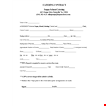 Catering Contract For Schools example document template