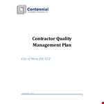 Construction Quality Management Plan - Effective Project Phase-Quality Assurance for Construction example document template