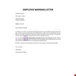 Employee Warning Letter example document template