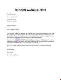 Employee Warning Letter