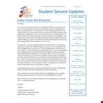 Education Service: Student Programs - Jun Newsletter example document template 