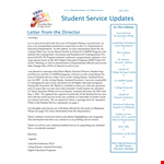 Education Service: Student Programs - Jun Newsletter example document template