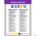 Moving Checklist example document template