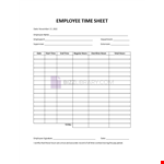Employee Time Sheet Template example document template