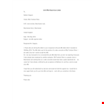Rejecting a Job Offer Letter | Furniture Store in Manchester example document template