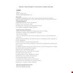 Project Management Consulting Resume example document template