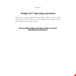 Customize Your LLC Operating Agreement Template: Secure the Interests of Your Members example document template