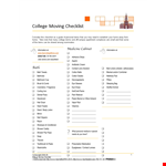 College Moving Checklist Template - Essential Information to Select and Saycollegemove example document template