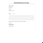 Customizable Event Proposal Template - Streamline Planning & Organization example document template