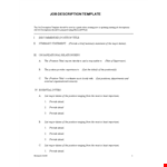 Effective Job Description Template for Position Details example document template