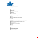 Packing List Template | Organize Small Items & Cream with Insurance example document template