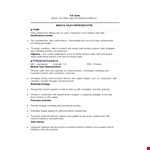 Medical Marketing Representative Resume example document template