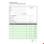 Online Purchase Order Request Excel Template Download example document template 