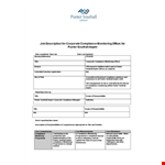 Compliance Monitoring Officer Job Details example document template