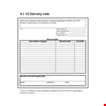 Simple Delivery Order Template Download example document template