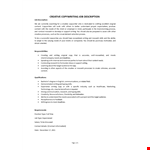 Creative Copywriting Job Description example document template