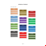 Birthday List Tracker Template example document template
