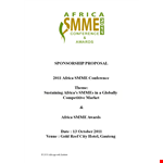 Sponsorship Letter Template for Conference Awards in the African sector example document template