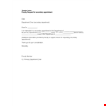Sample Letter Faculty Request For Secondary Appointment example document template