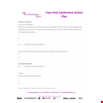 Post Event Action Plan Template example document template