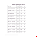 Landlord Price List - Affordable Rates for House Rentals, Unfurnished & Furnished Options example document template