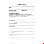 Community Service Letter Template | Service, Sponsoring, Organization Activities example document template