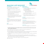 Printable Mailing List Template example document template