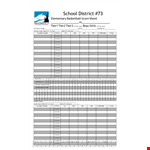 Elementary Basketball Score Sheet example document template