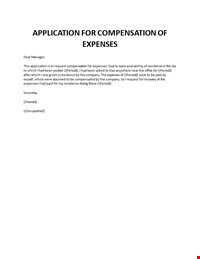 Application for compensation of expenses