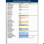 Potluck Sign Up Sheet example document template