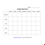Meal Planning Calendar Template example document template