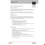 Formal Application For Job Letter example document template