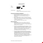 Counsel Curriculum Vitae example document template