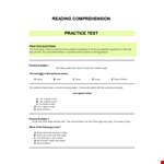 Readingcomprehensionpractice example document template