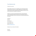 Notarized Letter Template for Travel with Child example document template