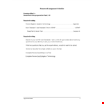 Homework Assignment Schedule Template example document template