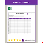 BIN Card example document template