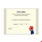 Get an Outstanding Diploma - Customize Your Diploma Template example document template