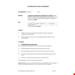 Secure Your Information with Our Distribution Agreement for Licensees - Get Instant Access! example document template