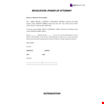 Revocation Power Of Attorney example document template
