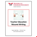 Teacher Education Resume example document template