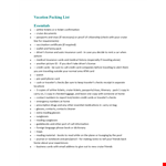 Download a Free Packing List Template | Organize Your Cards, Luggage & Cruise example document template
