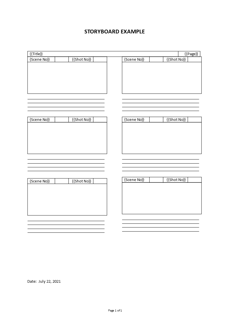 storyboard example template