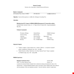Resume Format For Internship example document template