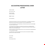 Accounting Professional Cover letter example document template