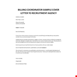 Billing Coordinator sample cover letter example document template