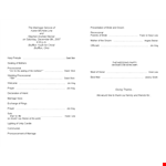 Customizable Wedding Program Template - Create Your Perfect Marriage Program | Steiner example document template